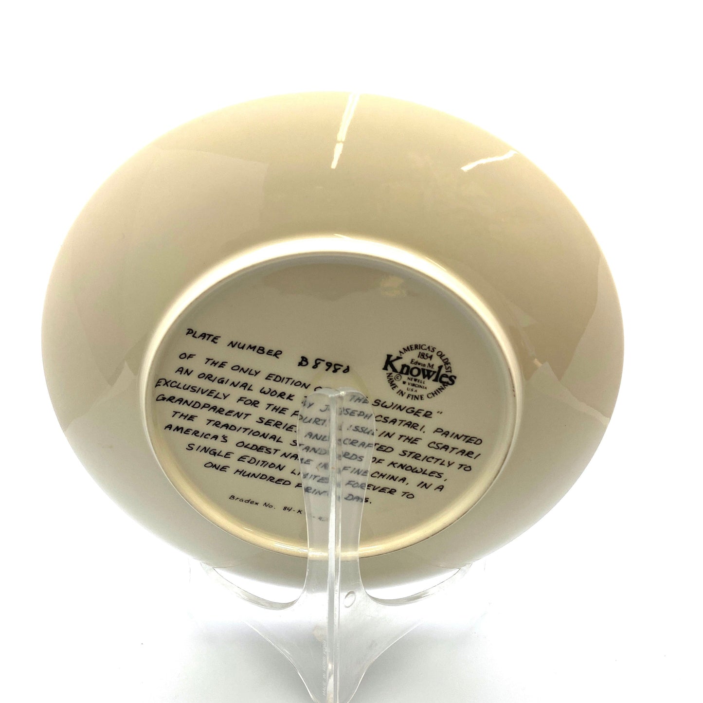 “The Swinger” RARE Joseph Csatari Grandparent Collector Plate 1983