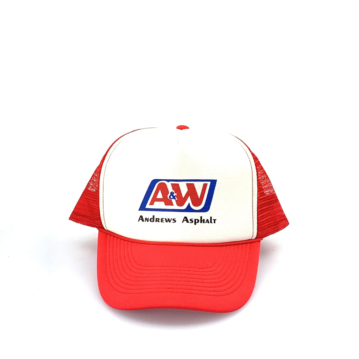 Otto Headwear A&W ANDREWS ASPHALT SnapBack Trucker Hat Red White - OSFM