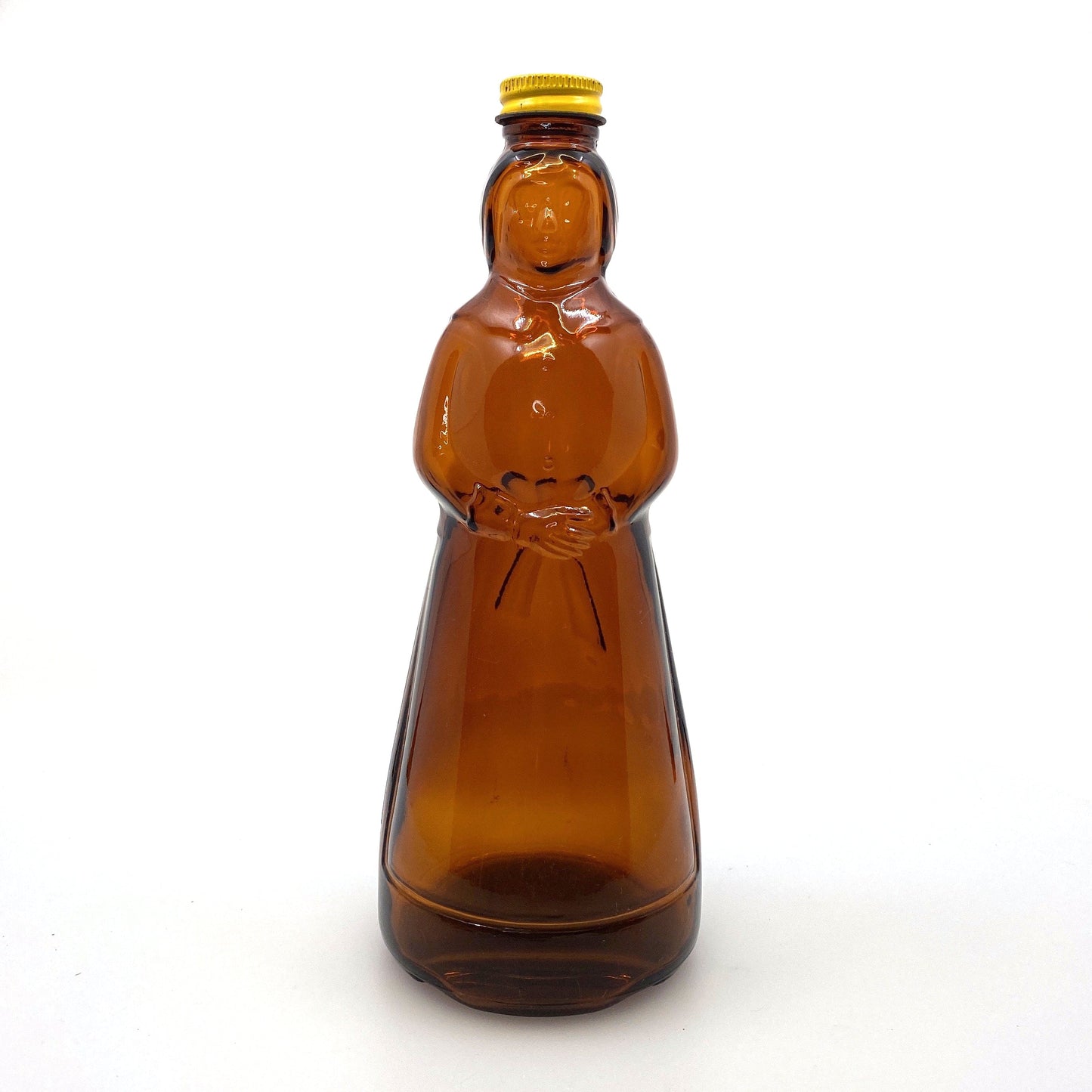 Vintage Mrs. Butterworths Syrup Glass Brown Bottle 36oz Lid