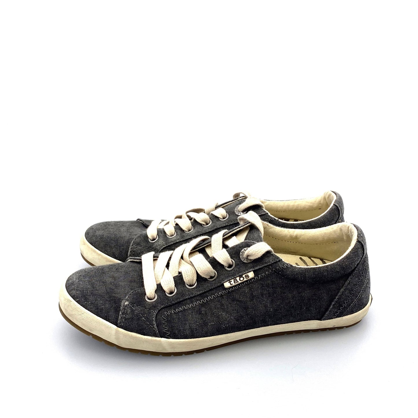 Taos Womens ‘Star’ Size 8 Gray Wash Canvas Comfort Walking Shoes Sneakers