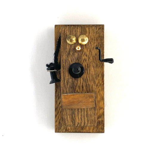 Vintage Wooden Telephone Novelty Refrigerator Magnet