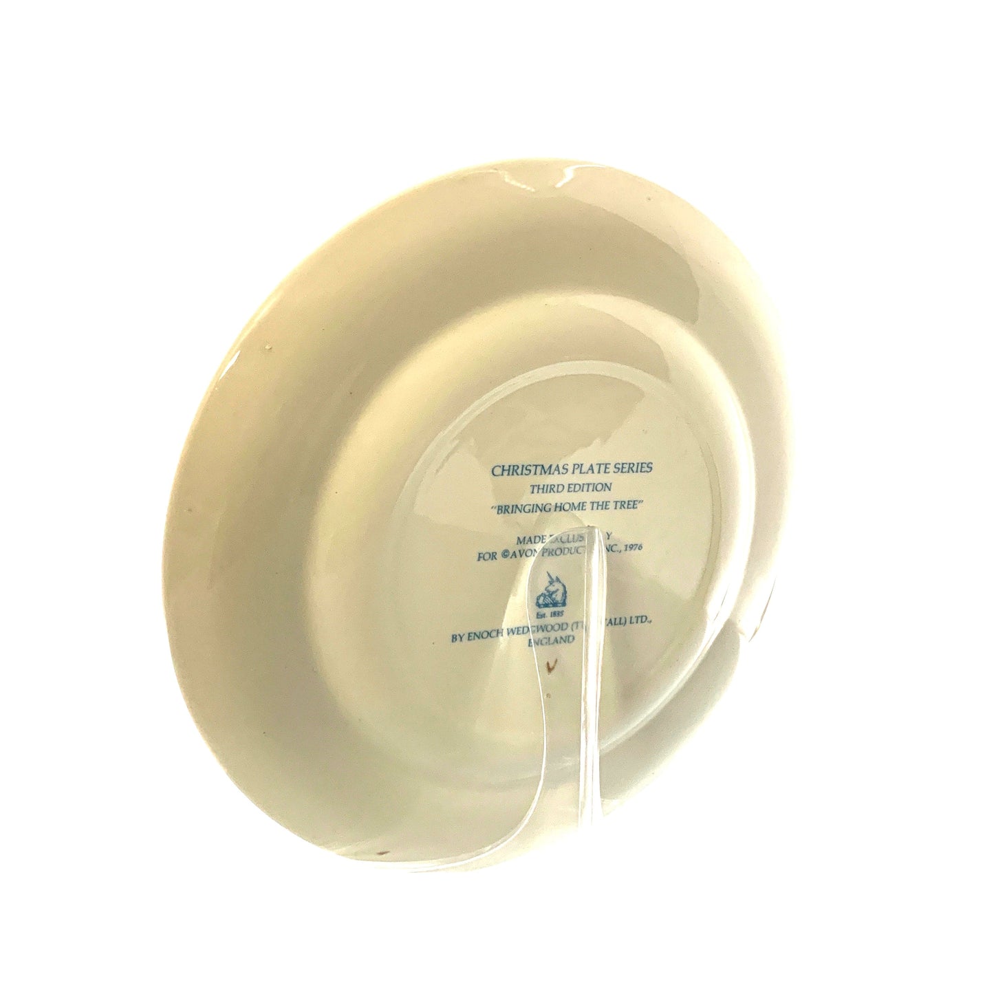 Vintage Avon Christmas Plate Series Third Edition “Bringing Home The Tree” 1976