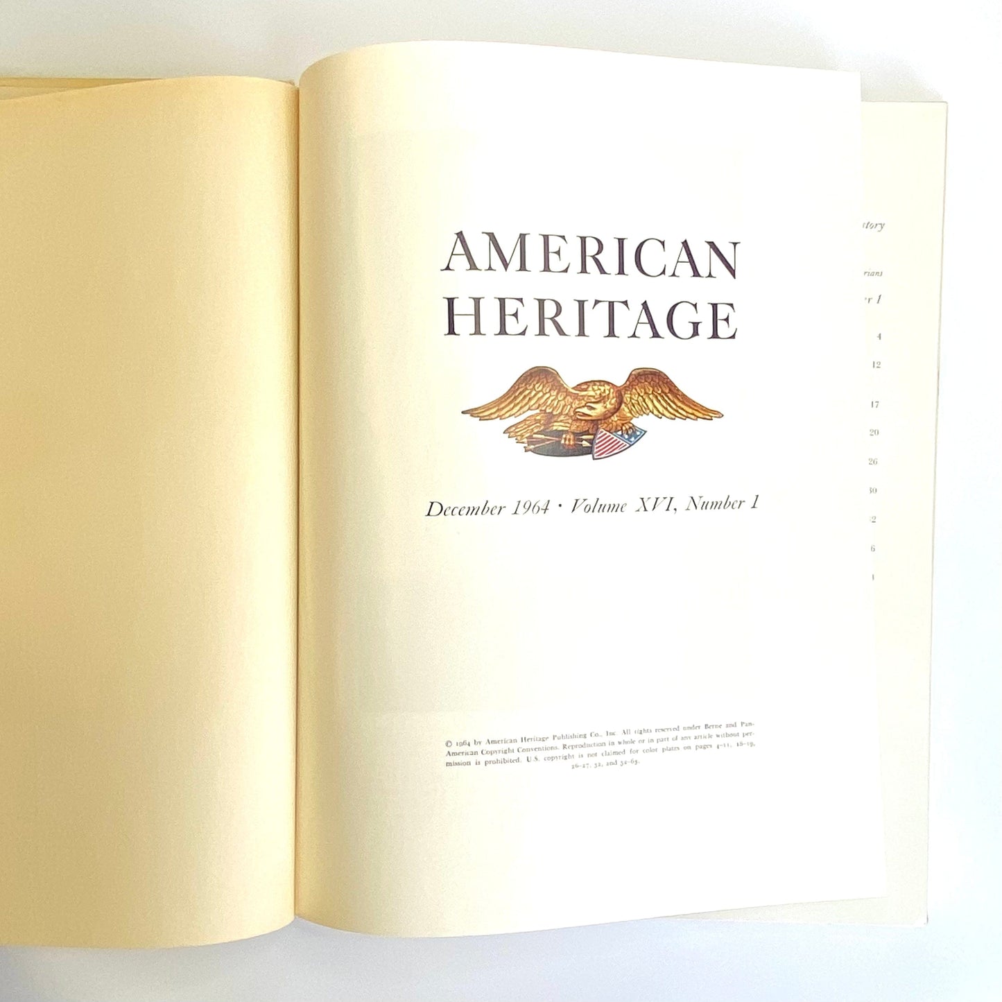 Vintage American Heritage December 1964 • Volume NVI, Number I Hardcover History Book