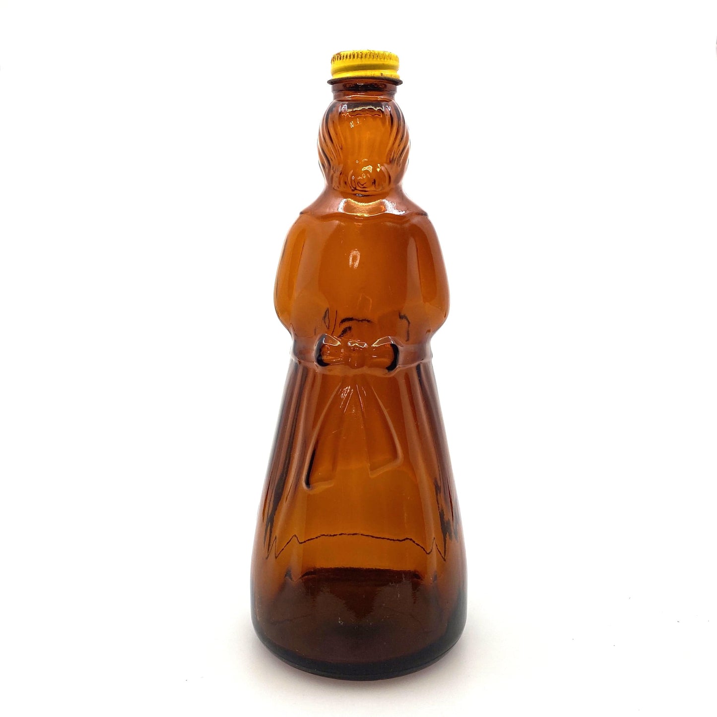 Vintage Mrs. Butterworths Syrup Glass Brown Bottle 36oz Lid