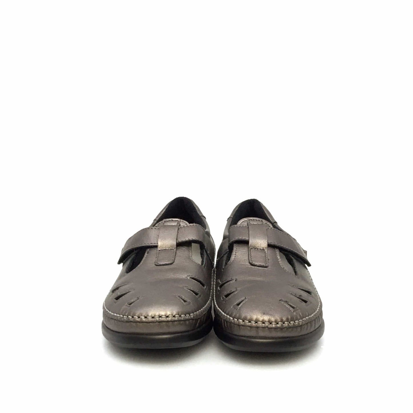 SAS Womens Size 9.5M Santolina Silver Roamer Moc Leather Shoes Tripad Comfort Walking