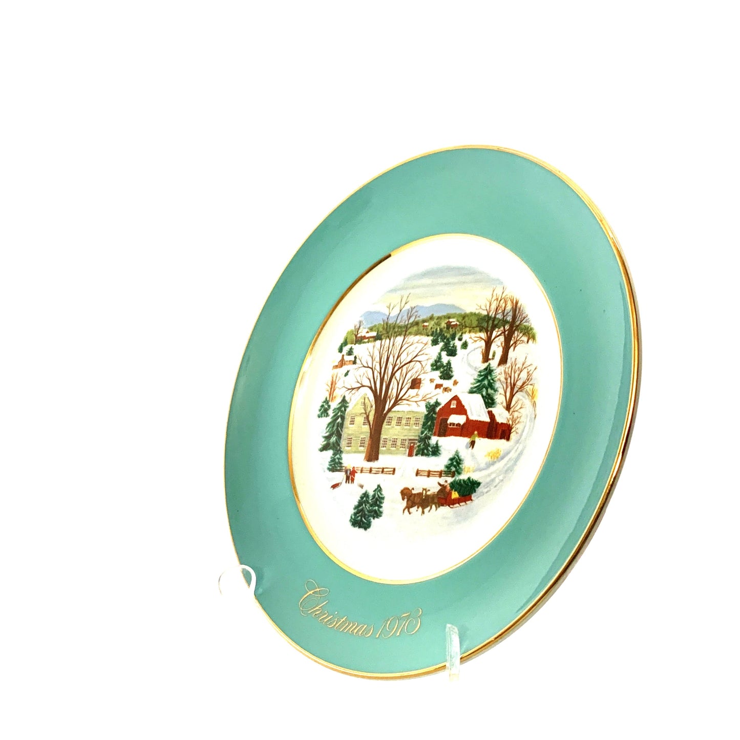 Vintage Avon Christmas Plate Series First Edition “Christmas On The Farm” 1973