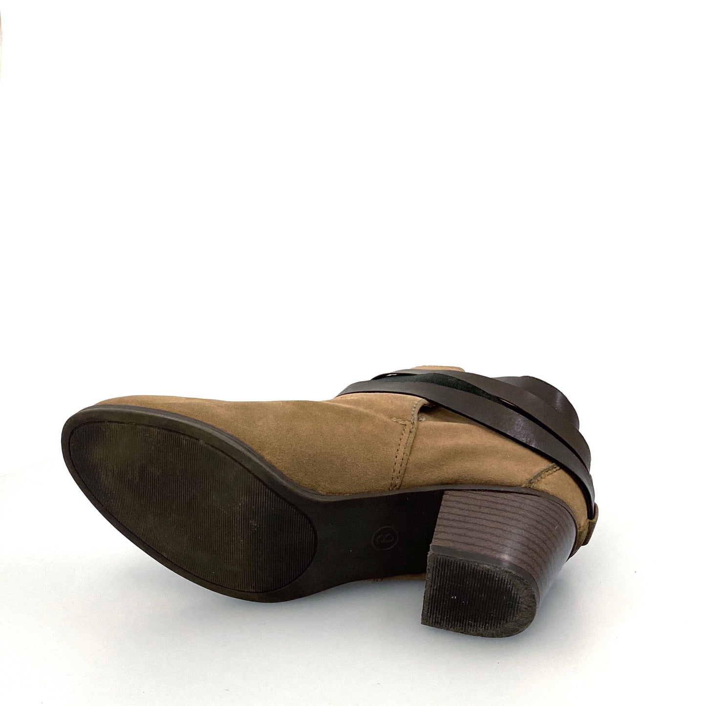 Mossimo Supply Womens Size 8 Brown Suede Strap Buckle Ankle Booties Boots