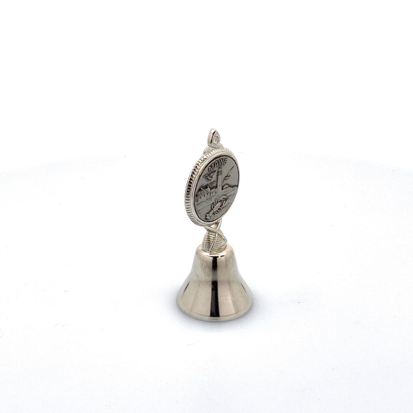 Vintage Hand Bell Travel Tourism Collectible Silver - Maine