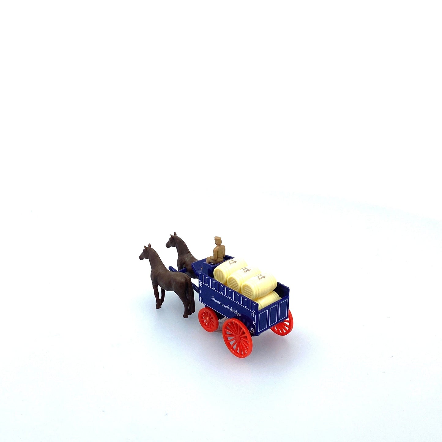 Vintage Olden Days “Stone arch bridge” Horse-Drawn Beer Delivery Wagon | Diecast Toy Vehicle