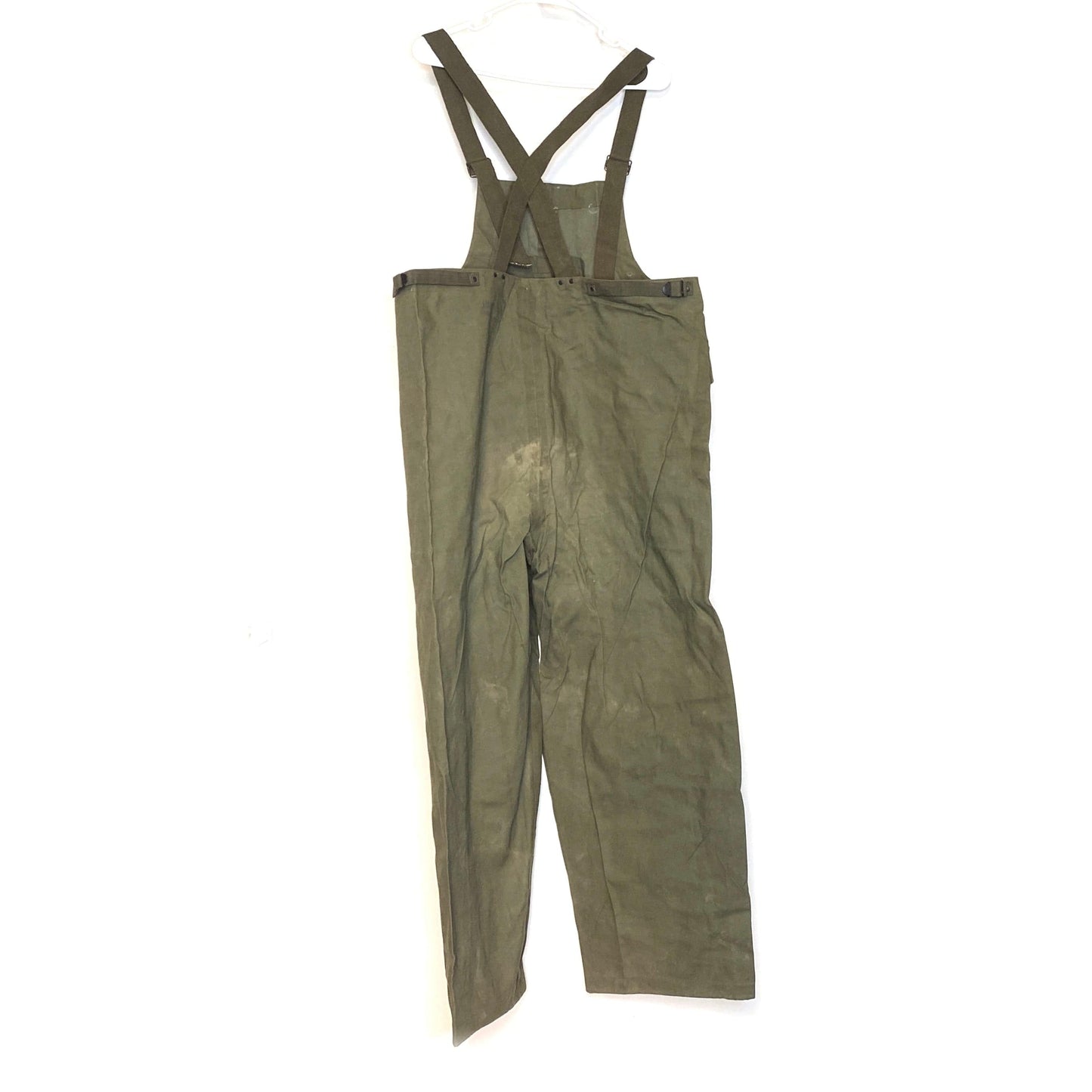 Vintage U.S. Navy Size S Green Foul Weather Deck Parka & Bib Overalls