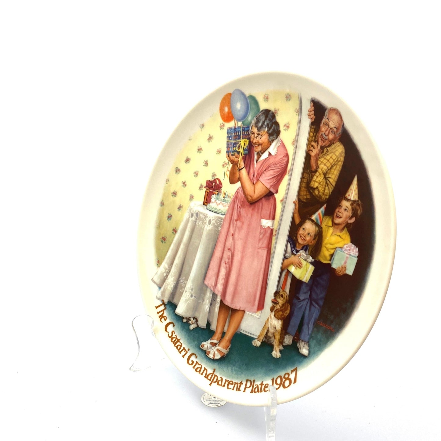 “The Sneak Preview” RARE Joseph Csatari Grandparent Collector Plate 1987