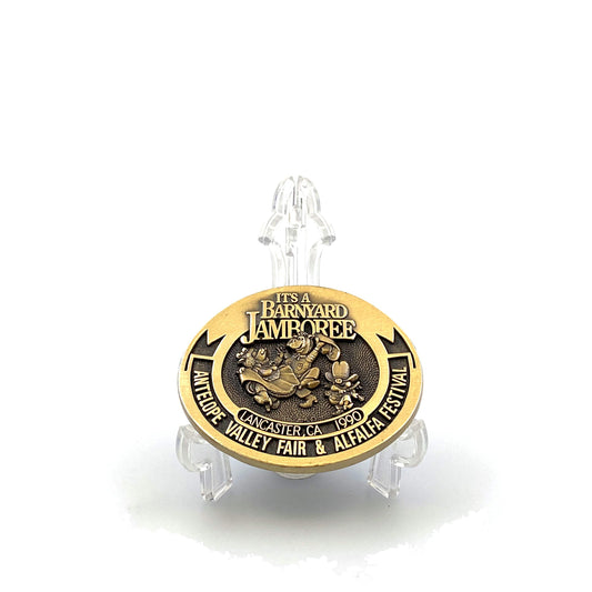 “Antelope Valley Fair & Alfalfa Festival Lancaster, CA 1990” Brass Belt Buckle 3”