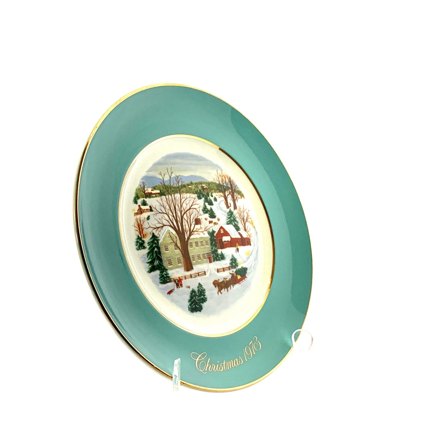 Vintage Avon Christmas Plate Series First Edition “Christmas On The Farm” 1973