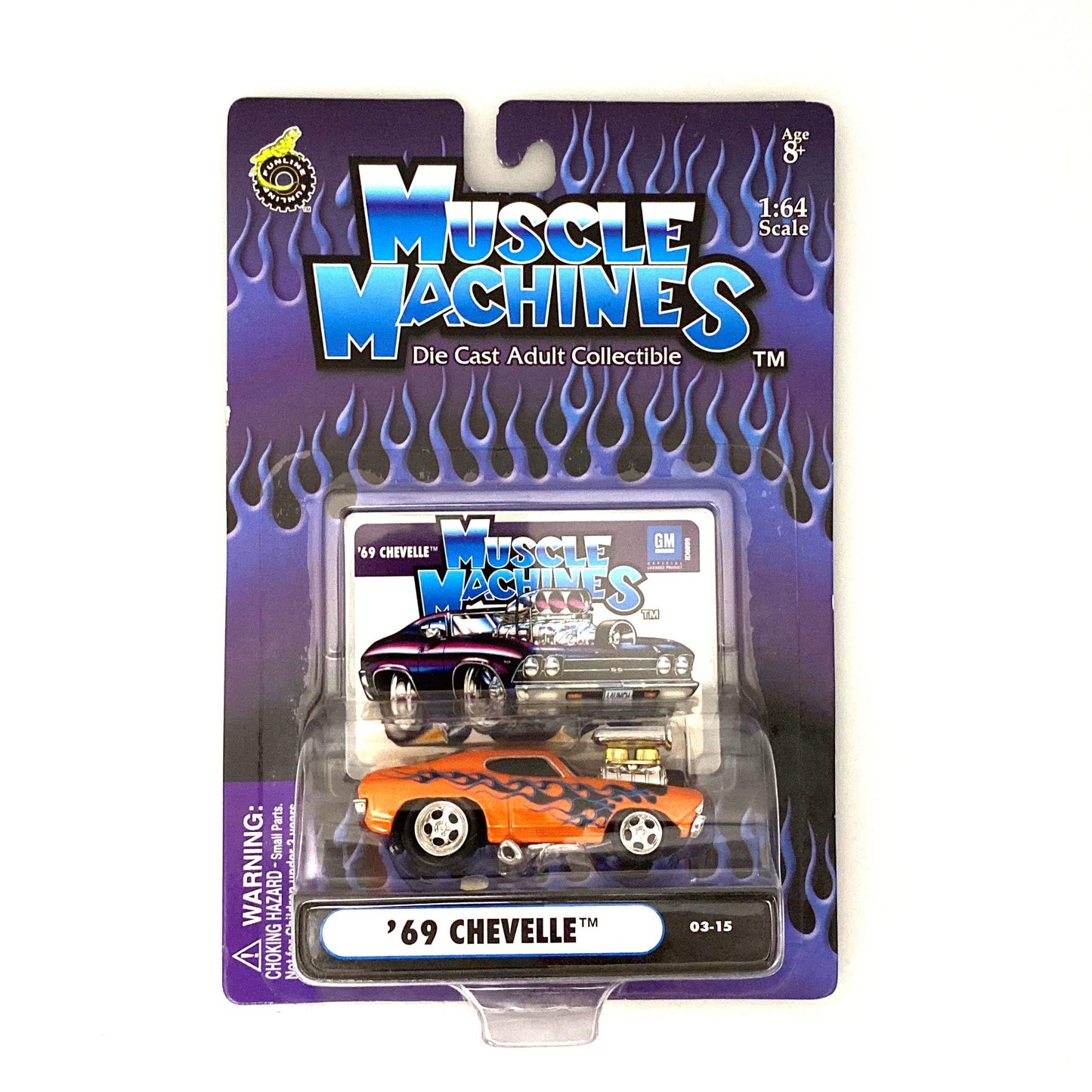 Muscle Machines '69 Chevelle Diecast Car – Vintage Orange 1:64 Scale Model for Collectors & Car Enthusiasts