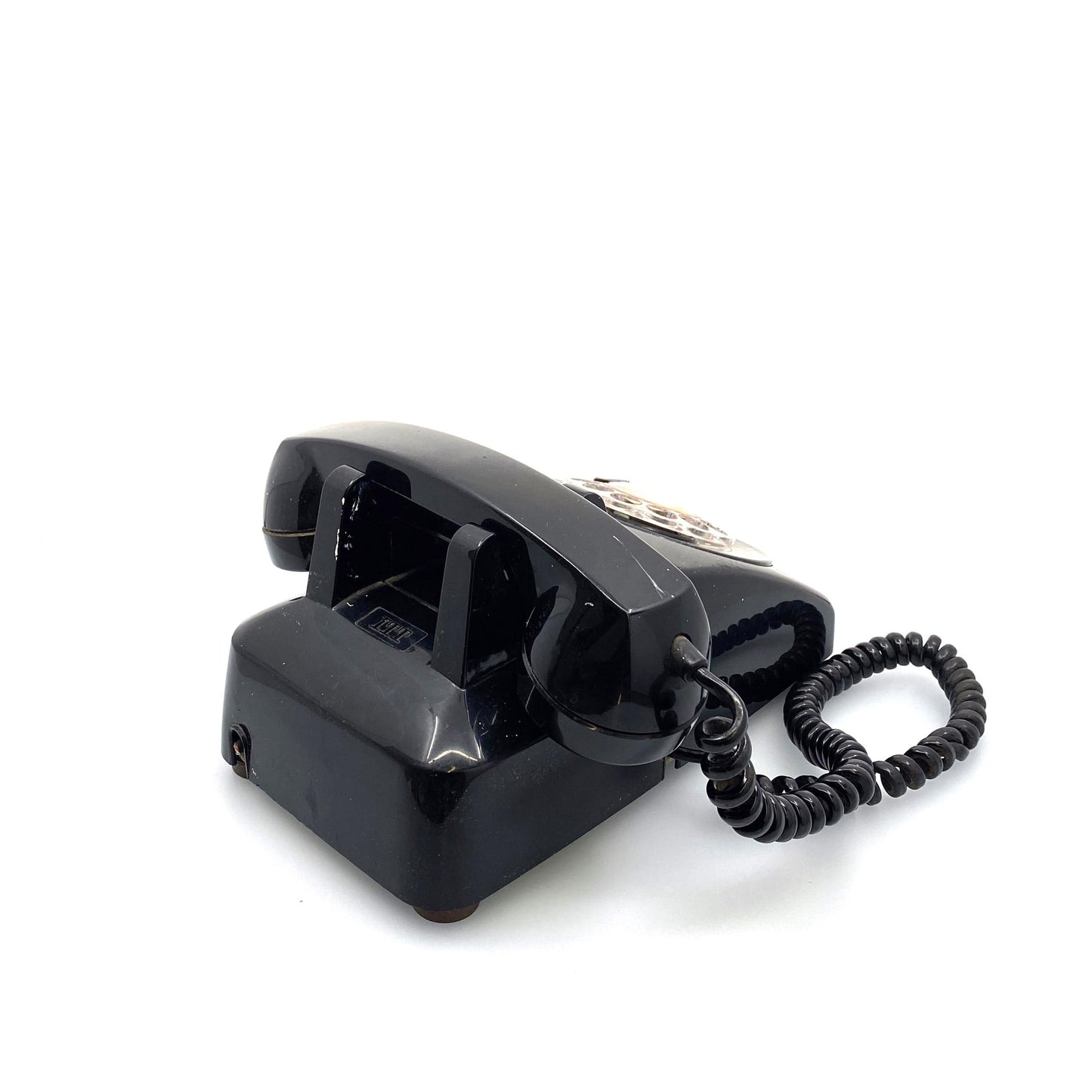 Vintage ITT Desktop Rotary Phone Black 500 Telphone Corded 1972 *FPO