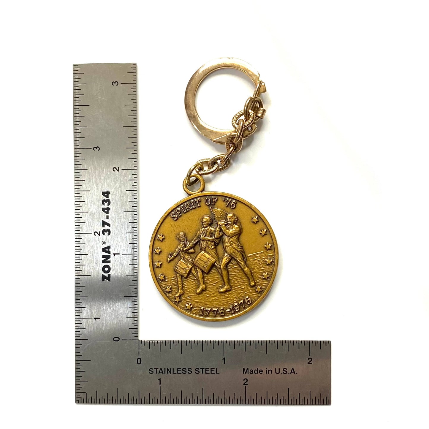 Vintage US Bicentennial 1776-1976 "Spirit of '76" Medallion Collectible Keychain Key Ring