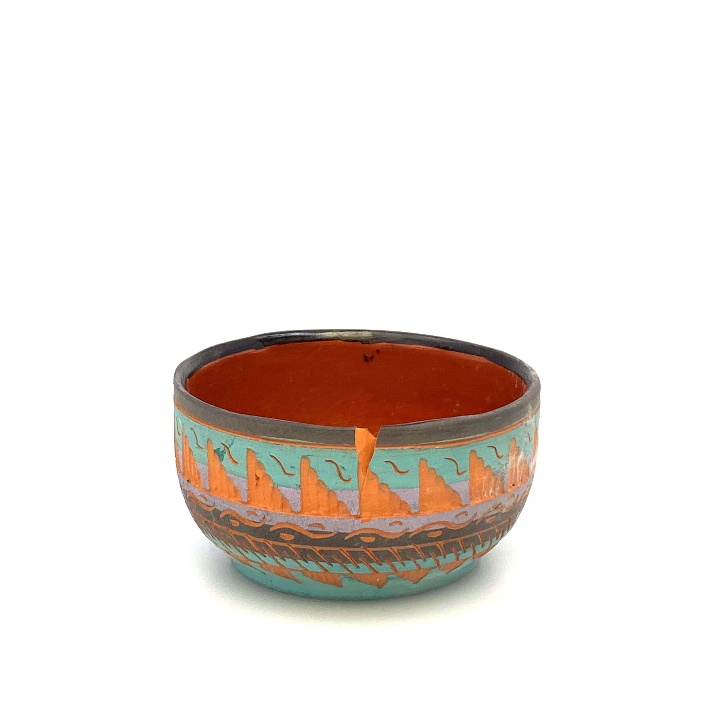 Navajo Pottery by Anna Tsosie Terra Cotta Hand Etched Jar* w/ Lid 4” Pink Brown