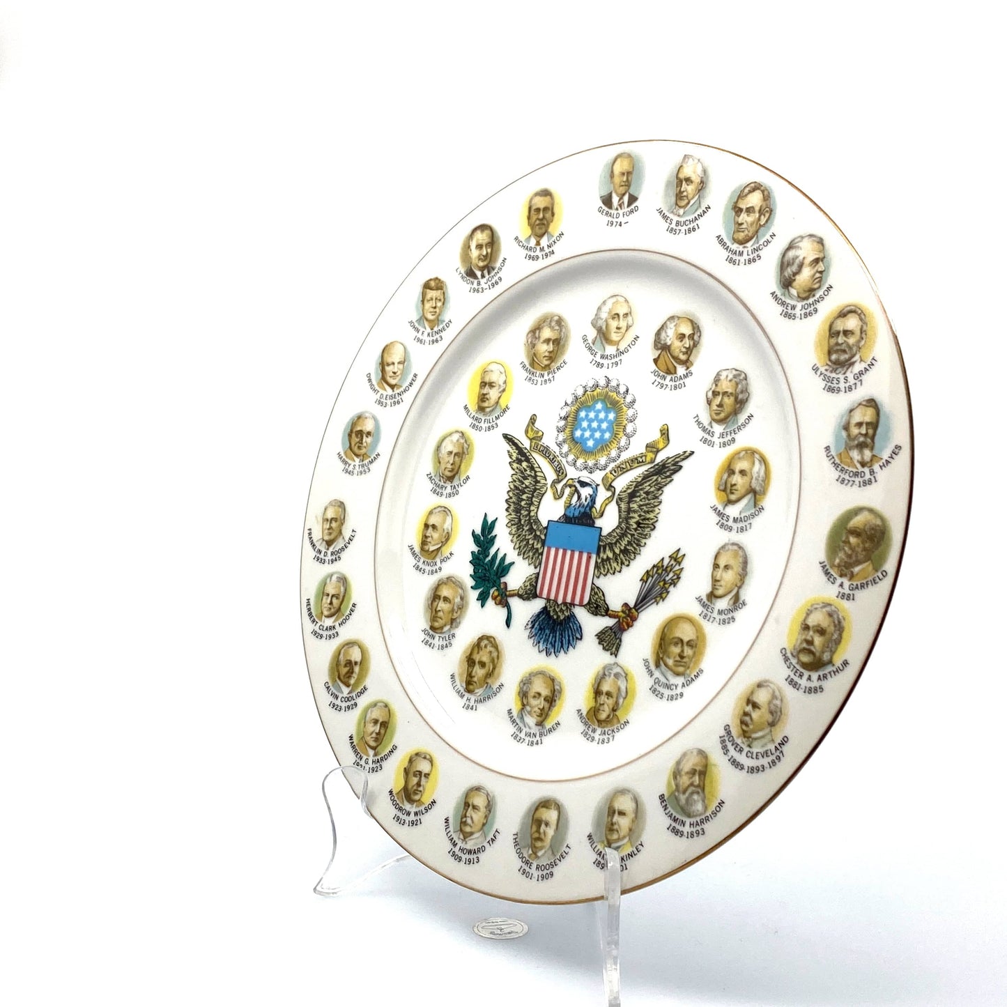 Vintage Presidents of the United States Collectors Plate 1789 - 1974