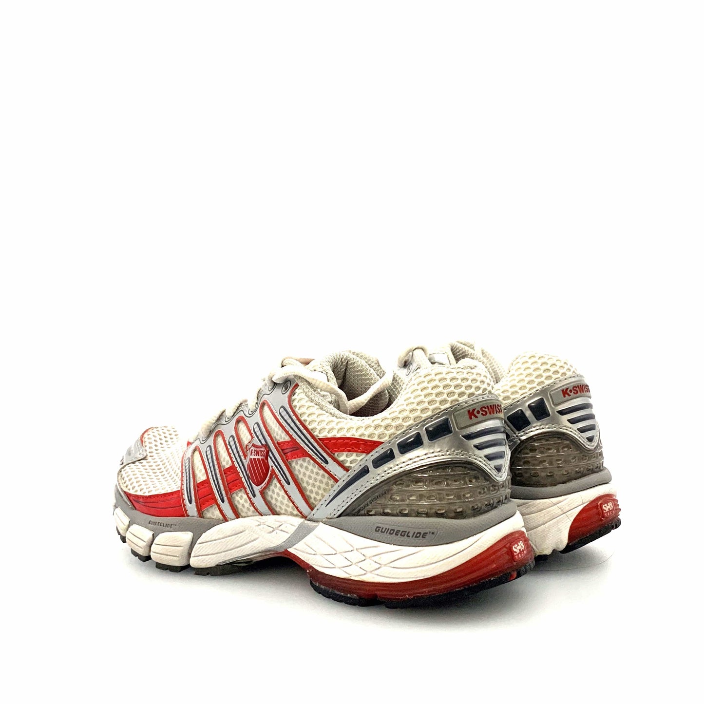 K-Swiss Womens Size 5.5 White Silver Red Athletic Shoes Sneakers