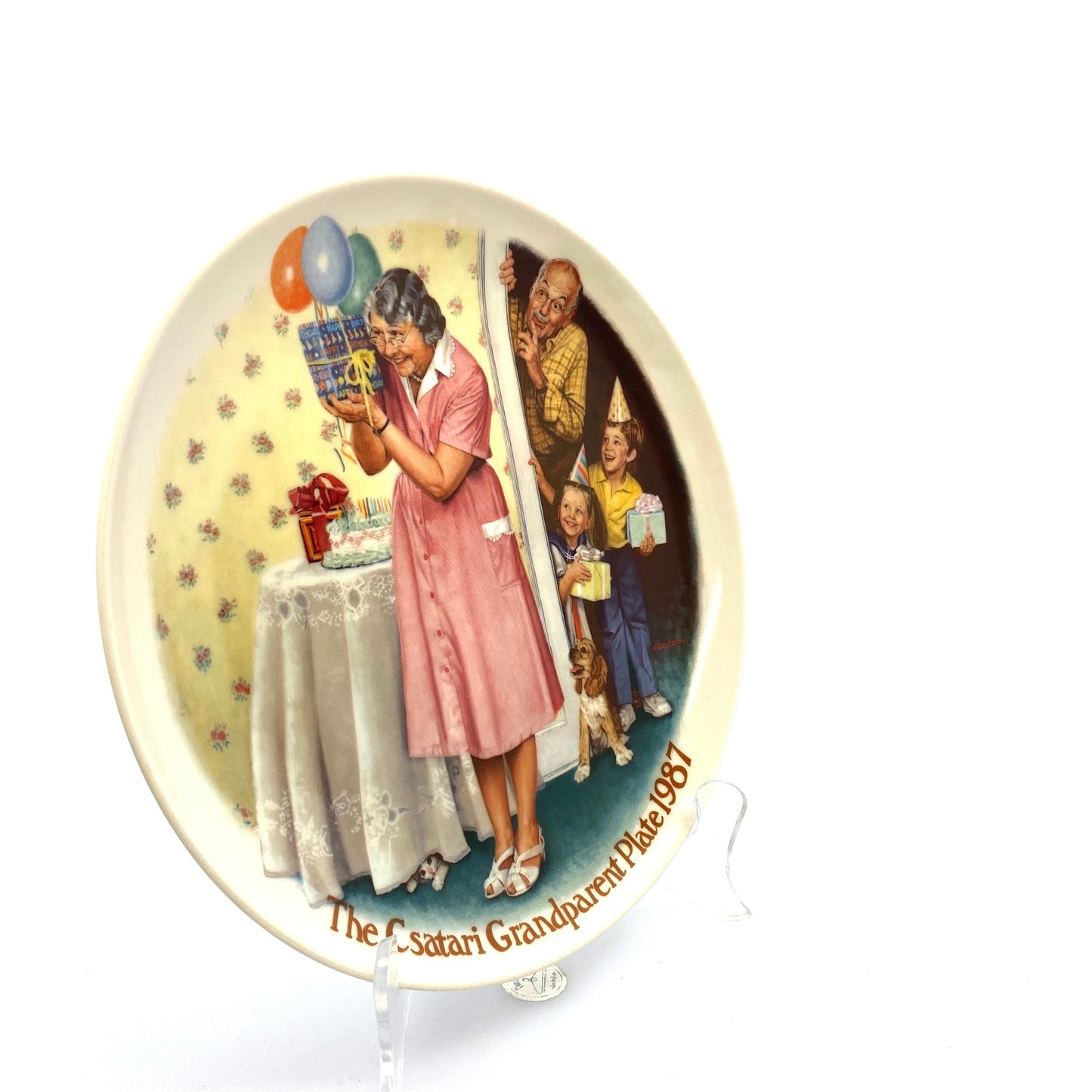 “The Sneak Preview” RARE Joseph Csatari Grandparent Collector Plate 1987