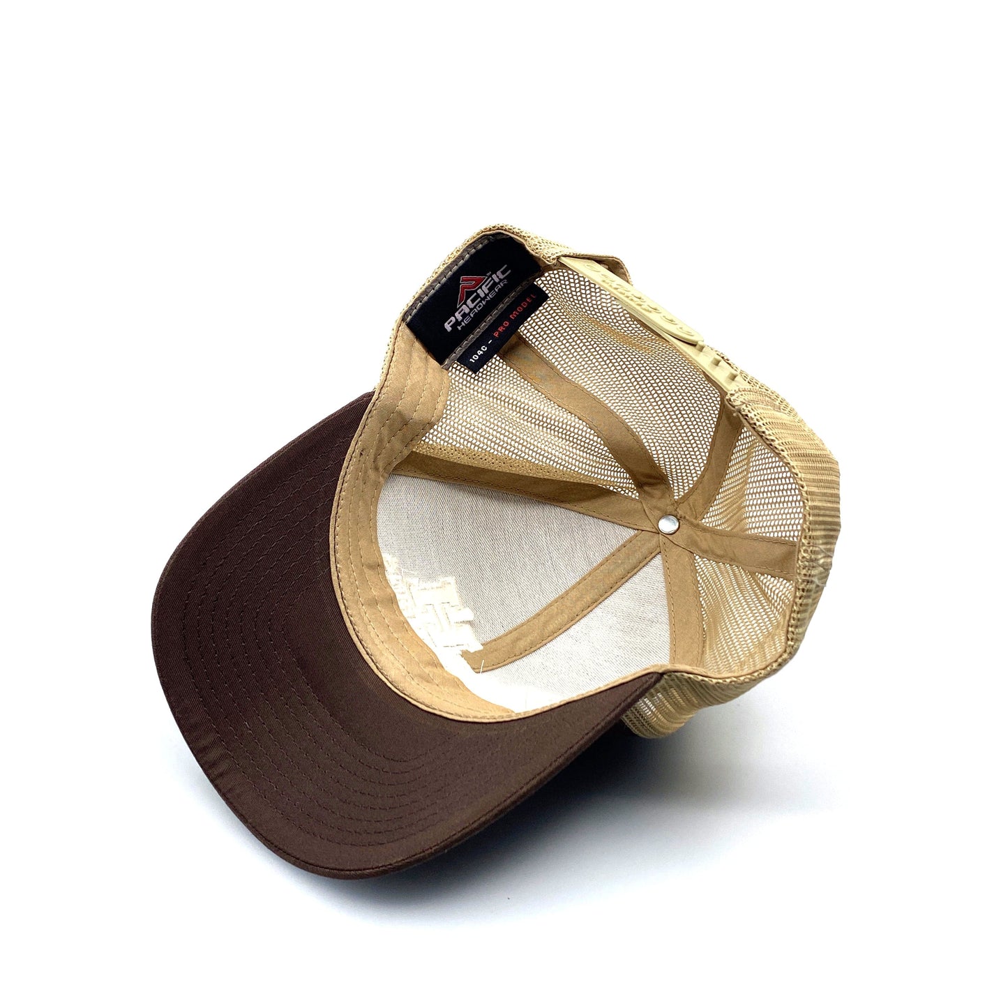 Pacific Headwear L-H Manufacturing Mens Trucker Hat SnapBack OS Brown Beige Baseball Cap