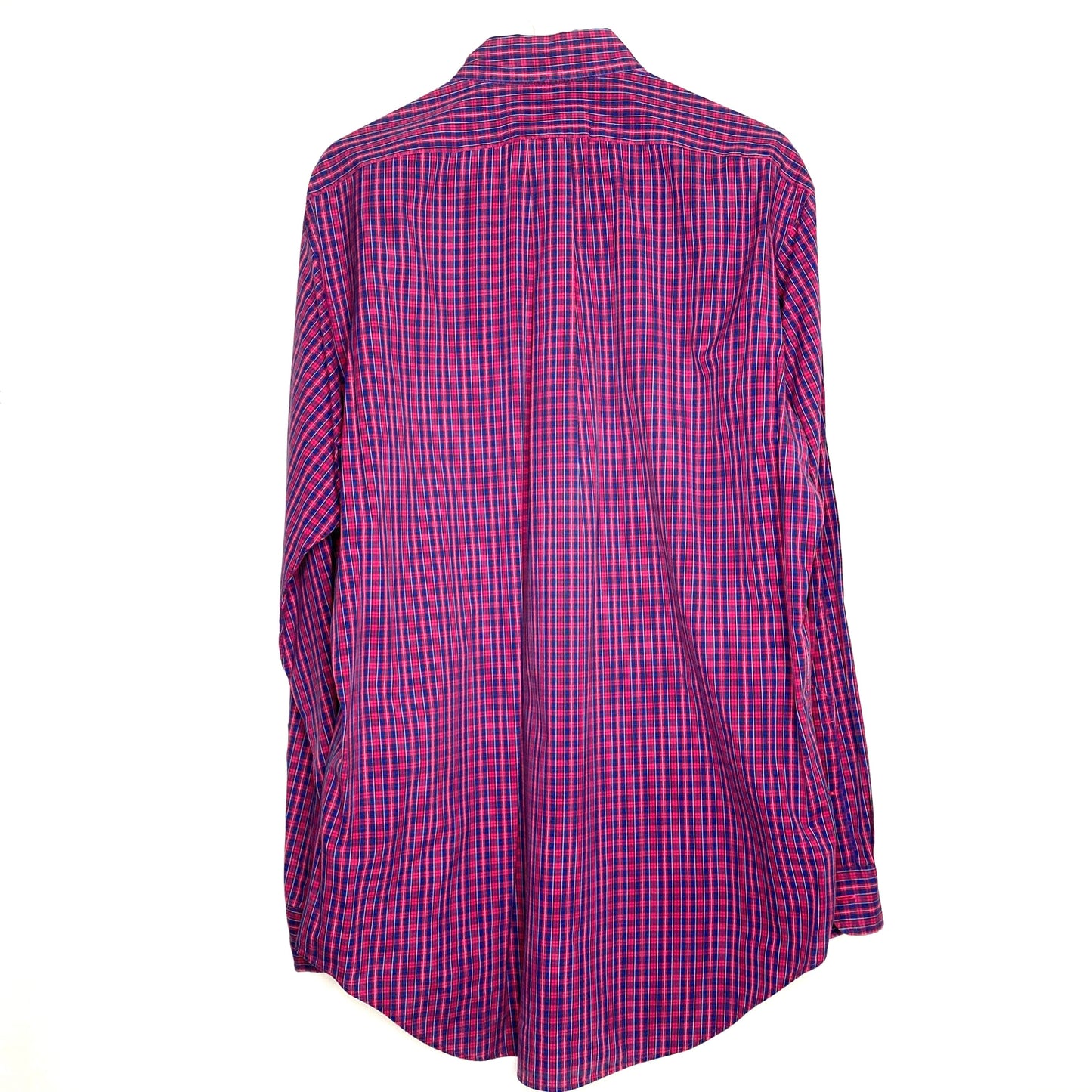 Ralph Lauren Men's Classic Fit Plaid Dress Shirt - Size 15½ M - Red/Blue - 100% Cotton