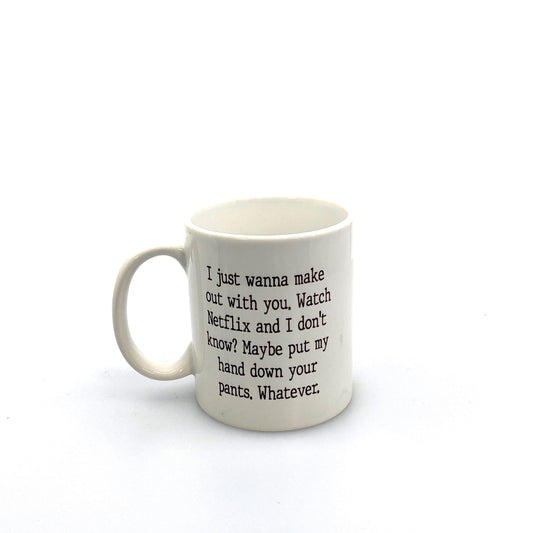 Novelty “Netflix & Chill” Adult Humor White Ceramic Coffee Mug