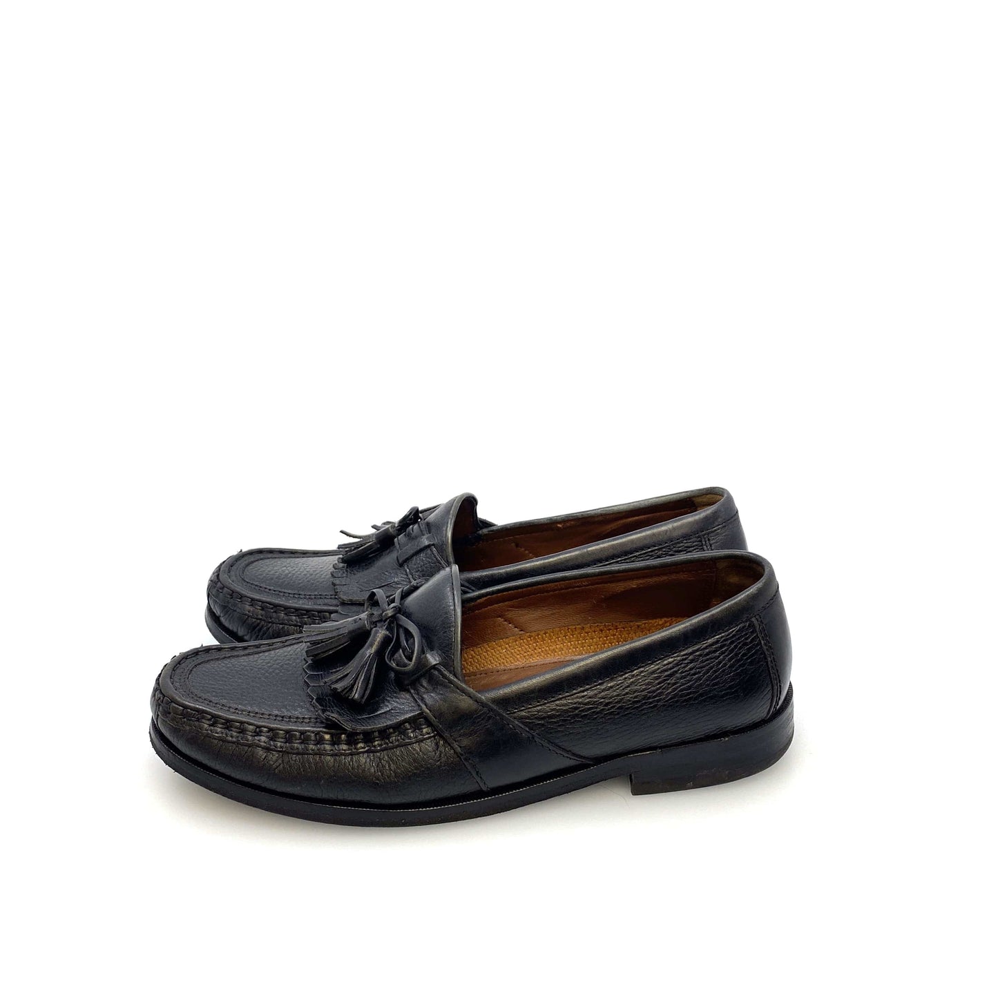 Johnston & Murphy Mens Size 7M Black Leather Kiltie Tassel Loafers
