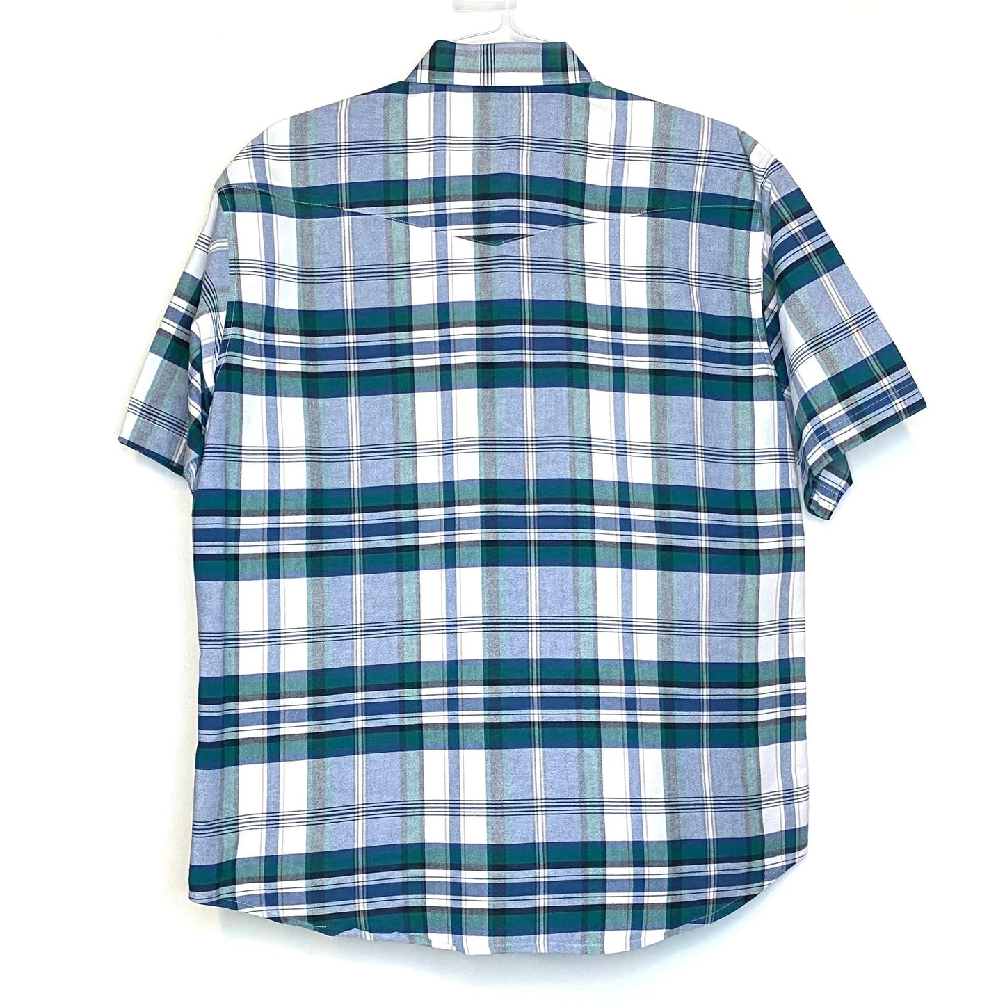 Men's Casual Shirt - Size XLT - Blue/Green Plaid - Short Sleeve Button-Up