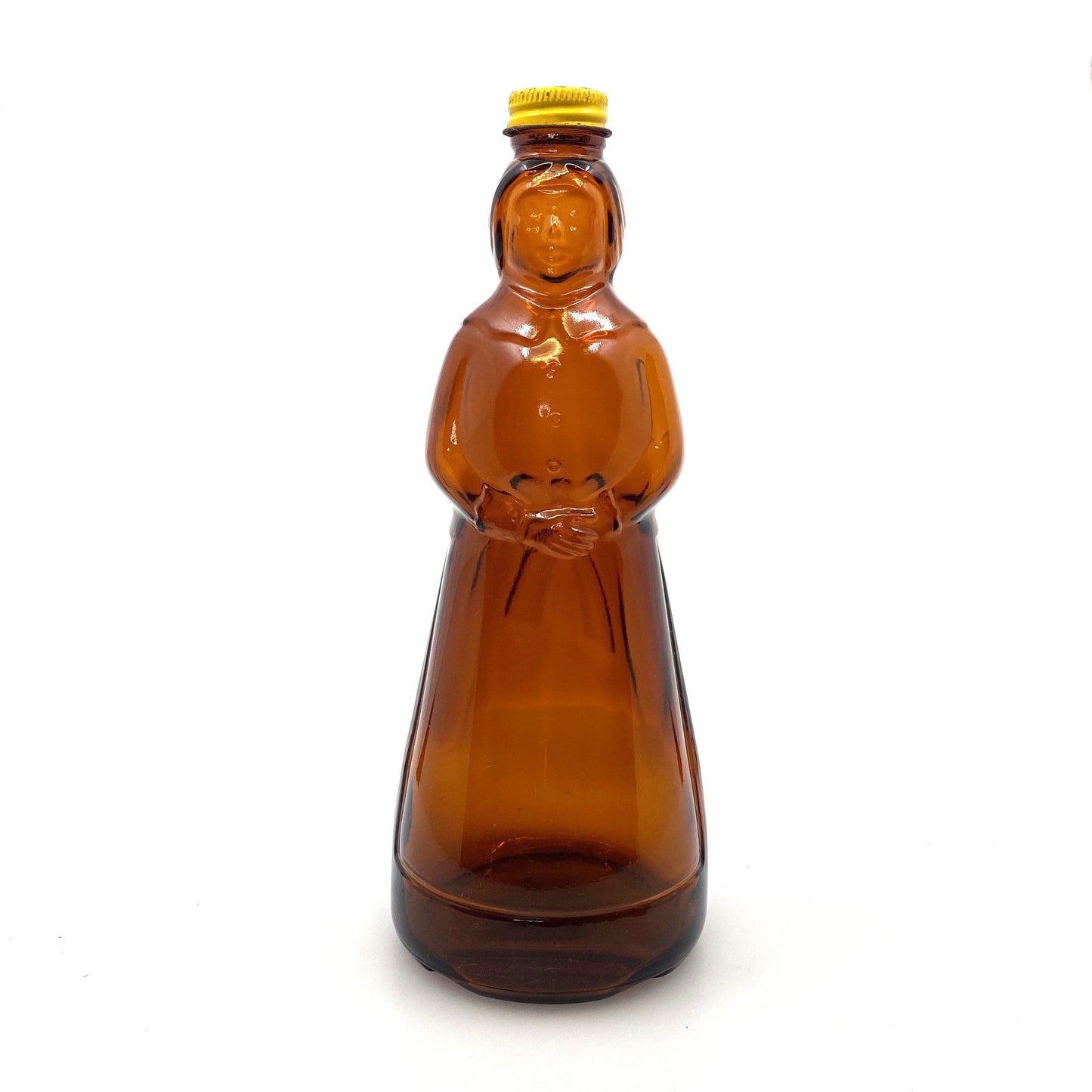 Vintage Mrs. Butterworths Syrup Glass Brown Bottle 36oz Lid