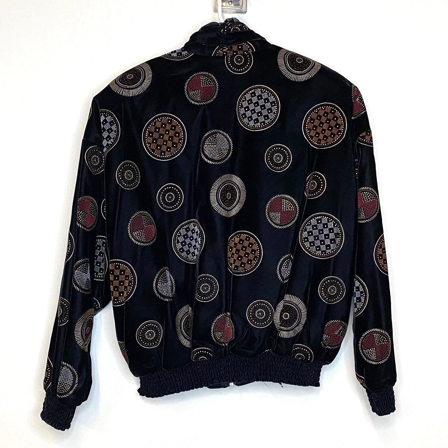 Vintage ICE NINE Womens Size L Black Velvet Zip-Up Jacket L/s