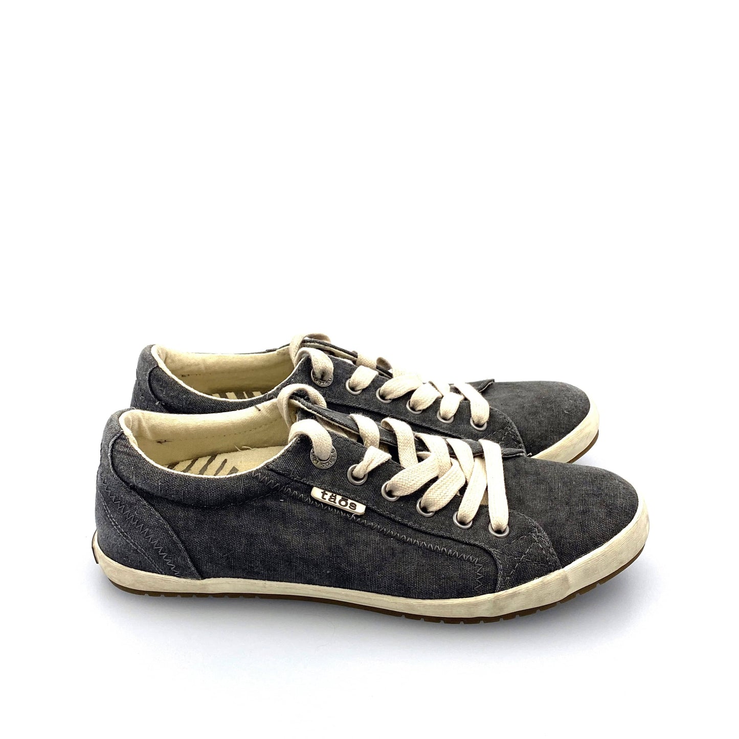 Taos Womens ‘Star’ Size 8 Gray Wash Canvas Comfort Walking Shoes Sneakers