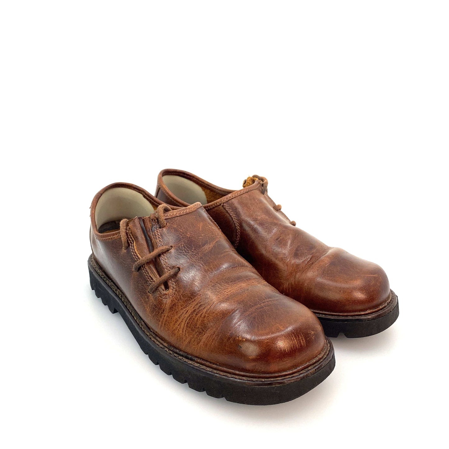 Naot Womens Size 9 Brown Leather Casual Lace Up Shoes Asymmetric Laces