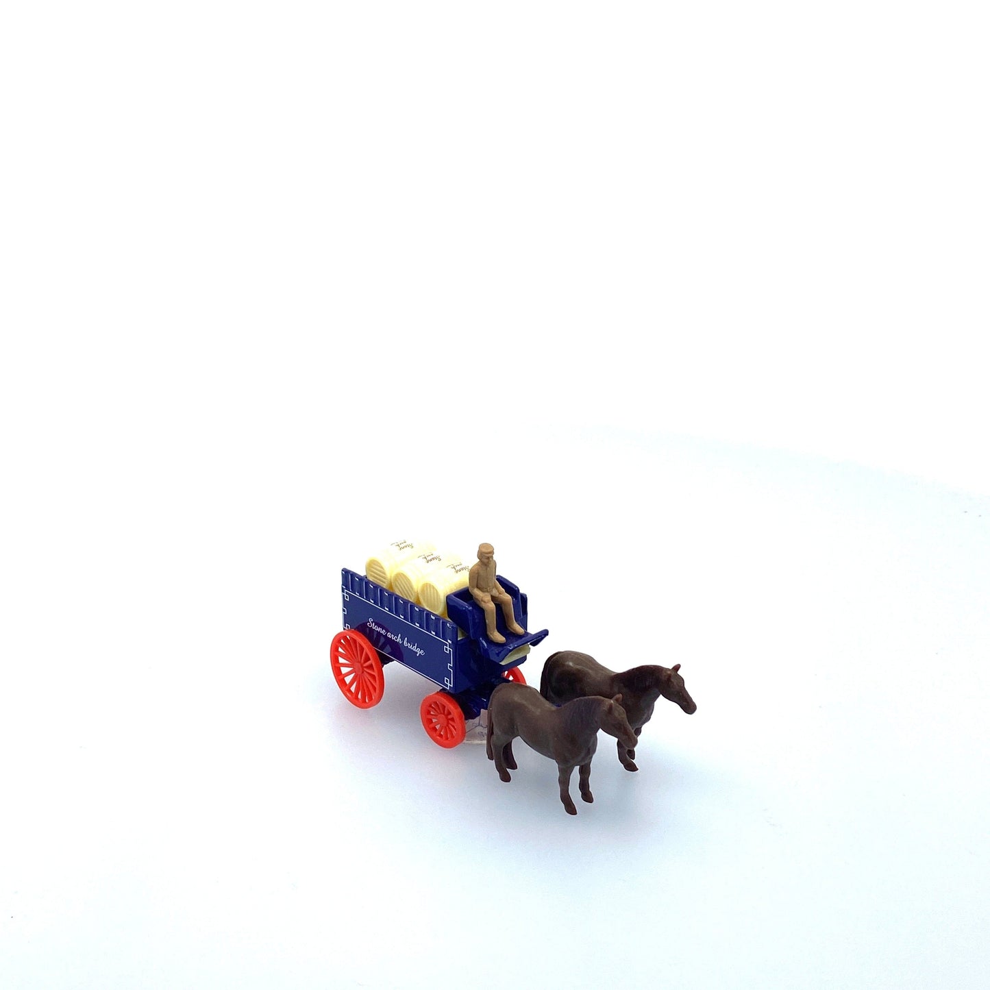 Vintage Olden Days “Stone arch bridge” Horse-Drawn Beer Delivery Wagon | Diecast Toy Vehicle