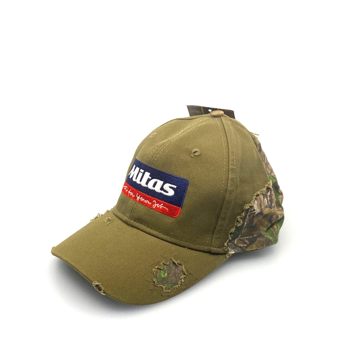 Mitas Tires Dad Hat Adjustable Green Camouflage Baseball Cap Distressed