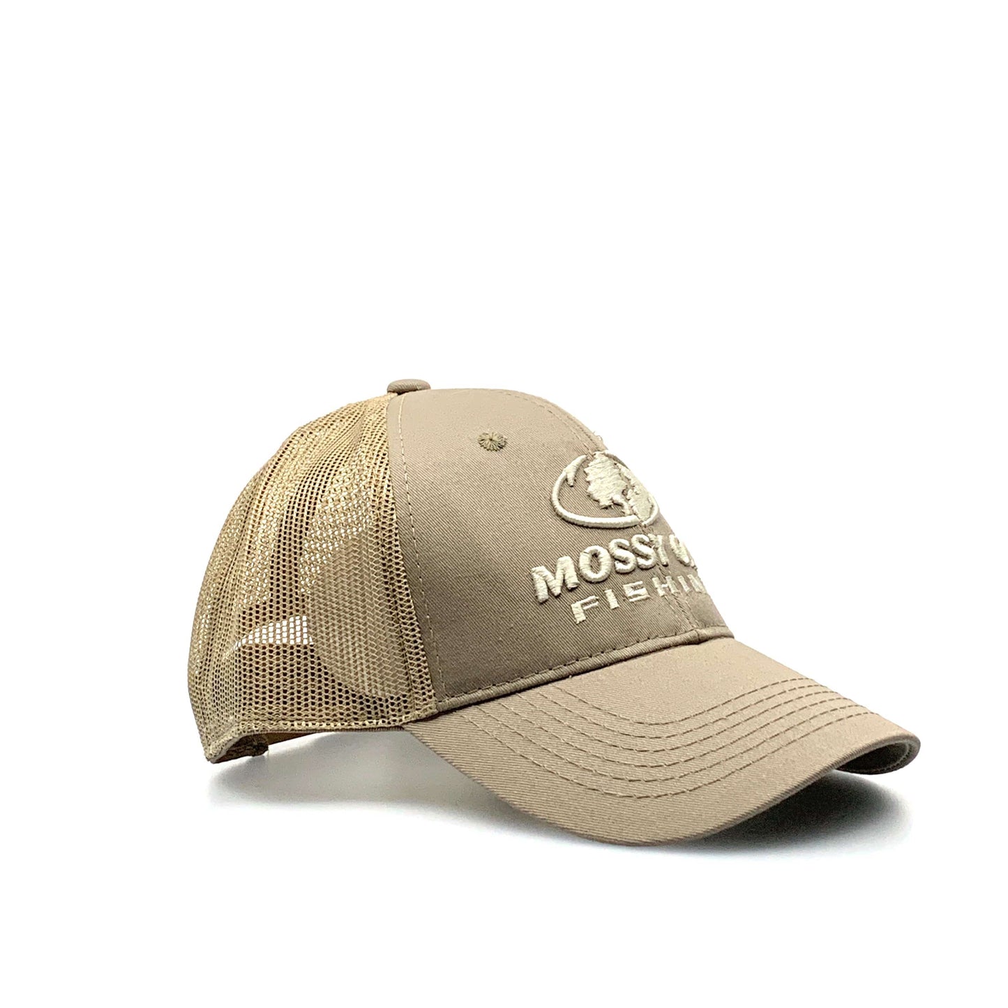 Mossy Oak Fishing Mens Mesh SnapBack Trucker Hat Beige OSFM