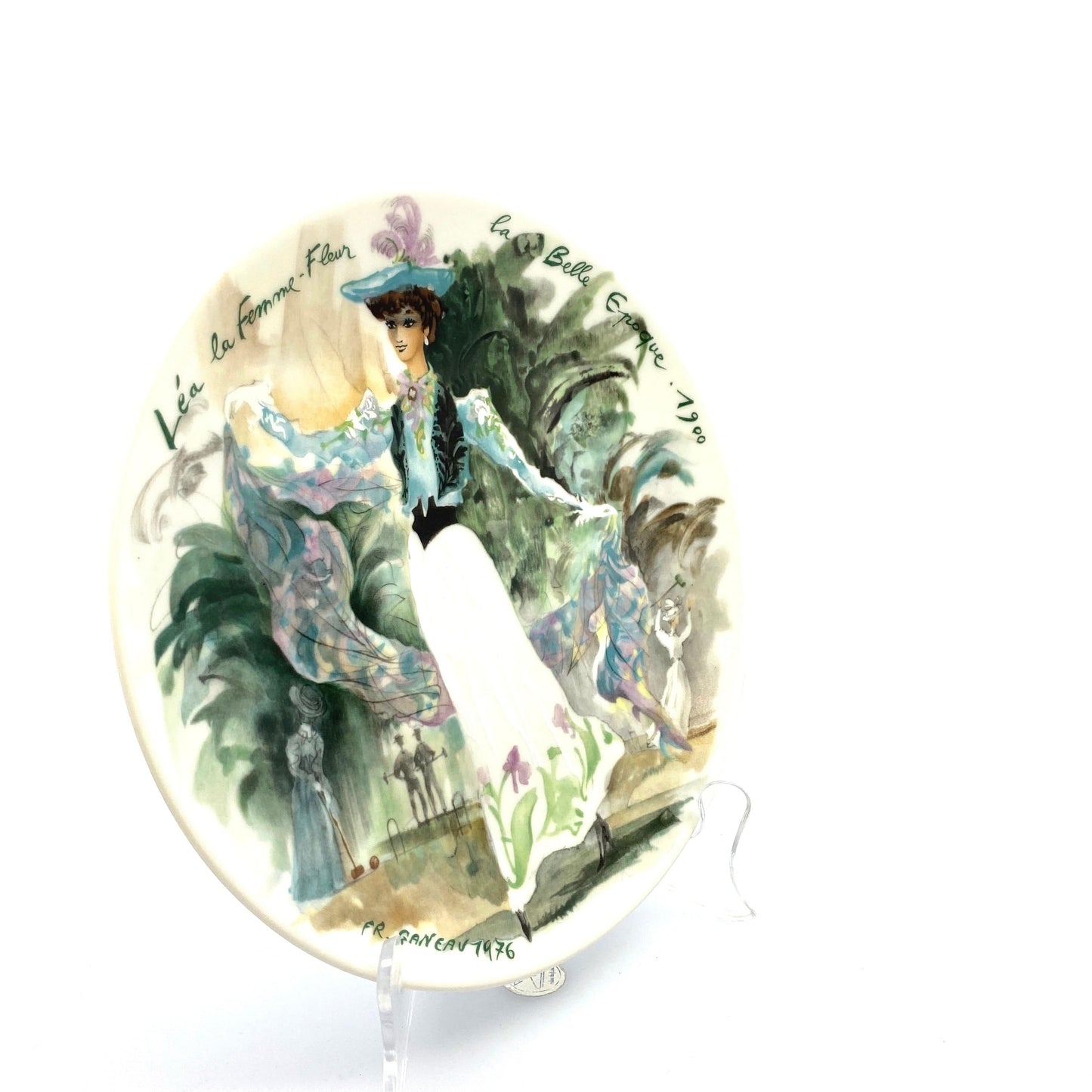 Vintage 1976 D'Arceau Limoges Collectors Plate "Lea La Femme Fleur" Belle Epoque