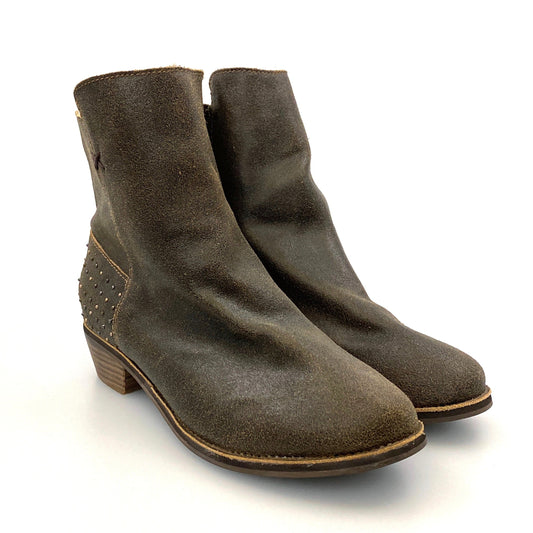 Reef Womens “Adora” Size 10 Brown Leather Ankle Booties Studded