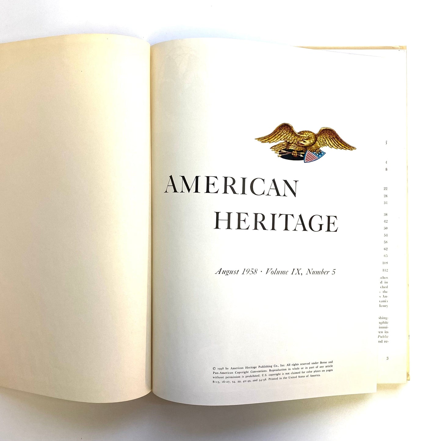 Vintage American Heritage Volume IX No 5 August 1958 Hardcover History Book