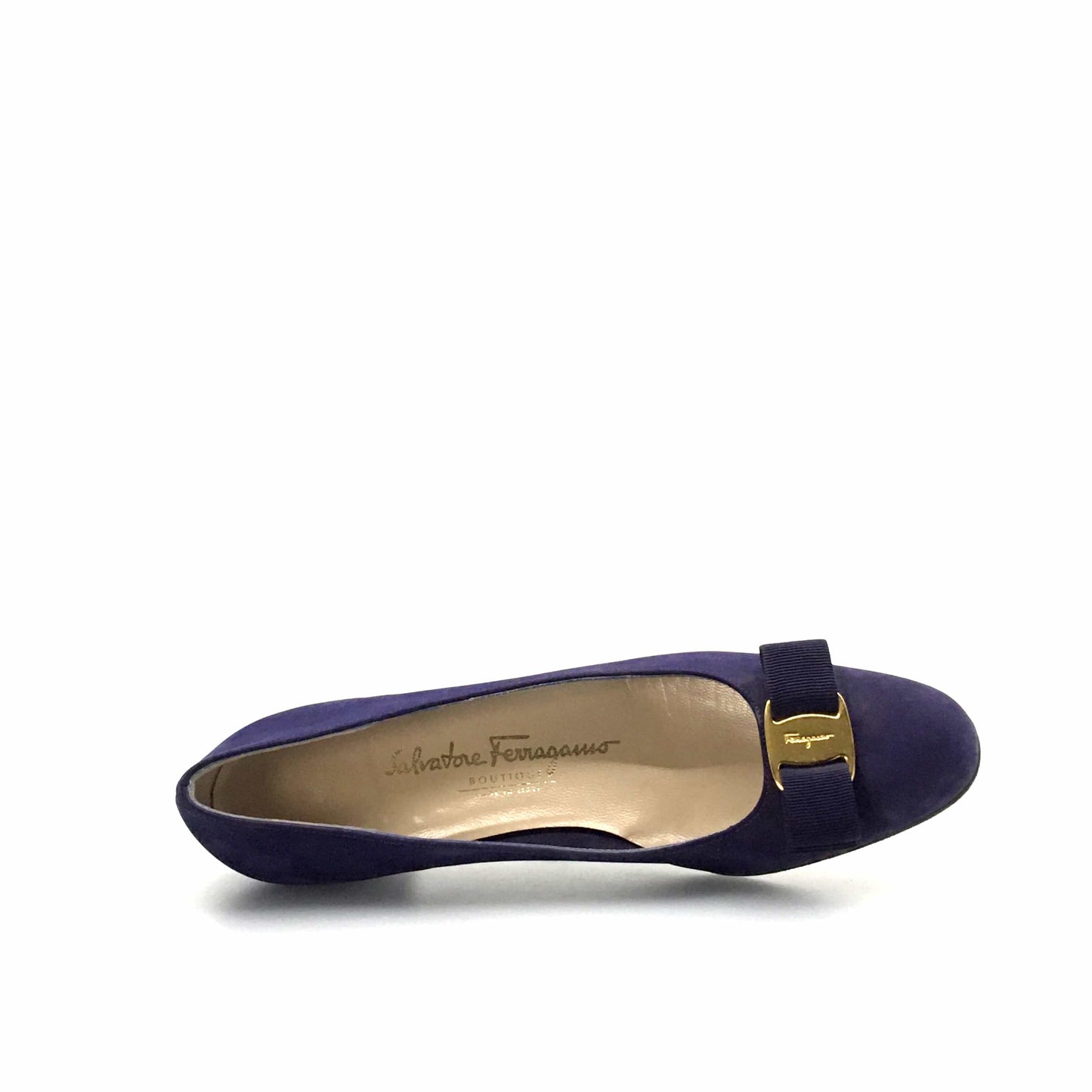 Salvatore Ferragamo Womens Blue Leather Heels Pumps Shoes 8.5 AAAA