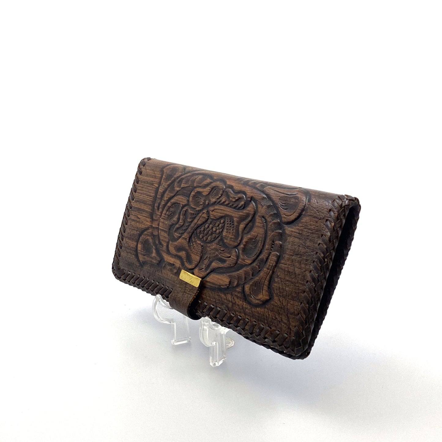 Vintage Jo-o-Kay Hand-Tooled Brown Leather Wallet