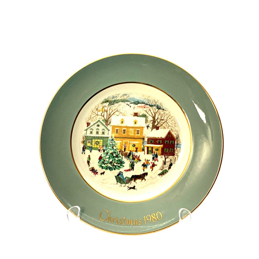 Vintage Avon Christmas Plate Series Eighth Edition Country Christmas 1980