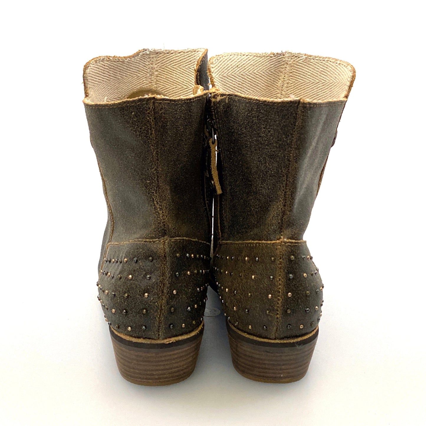 Reef Womens “Adora” Size 10 Brown Leather Ankle Booties Studded