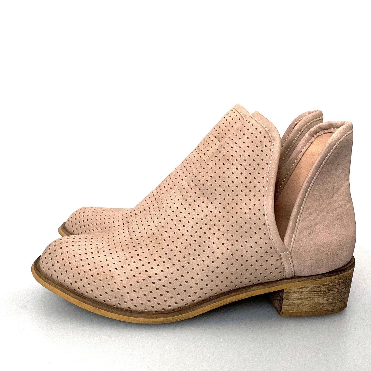 Seven Seven7 Womens Size 11 Blush Pink Booties Boots Boho Peforated