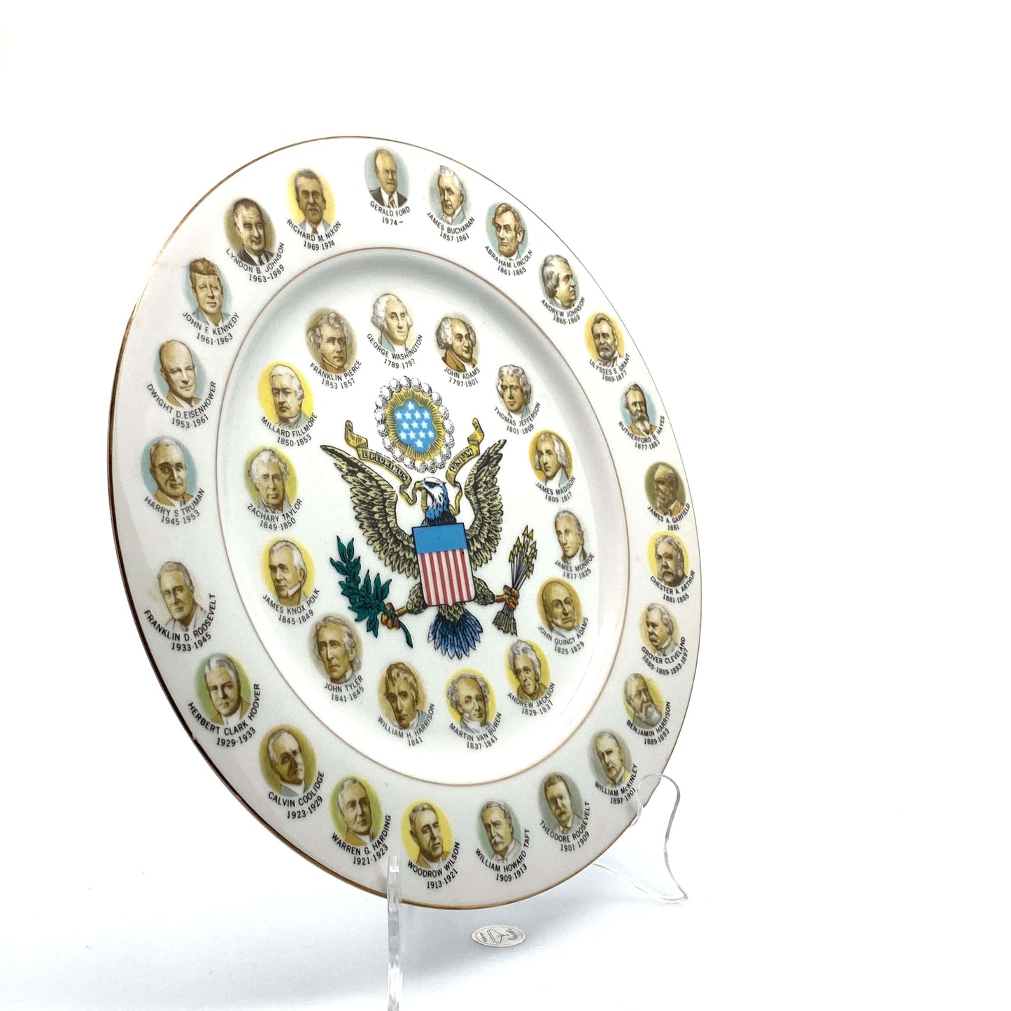 Vintage Presidents of the United States Collectors Plate 1789 - 1974