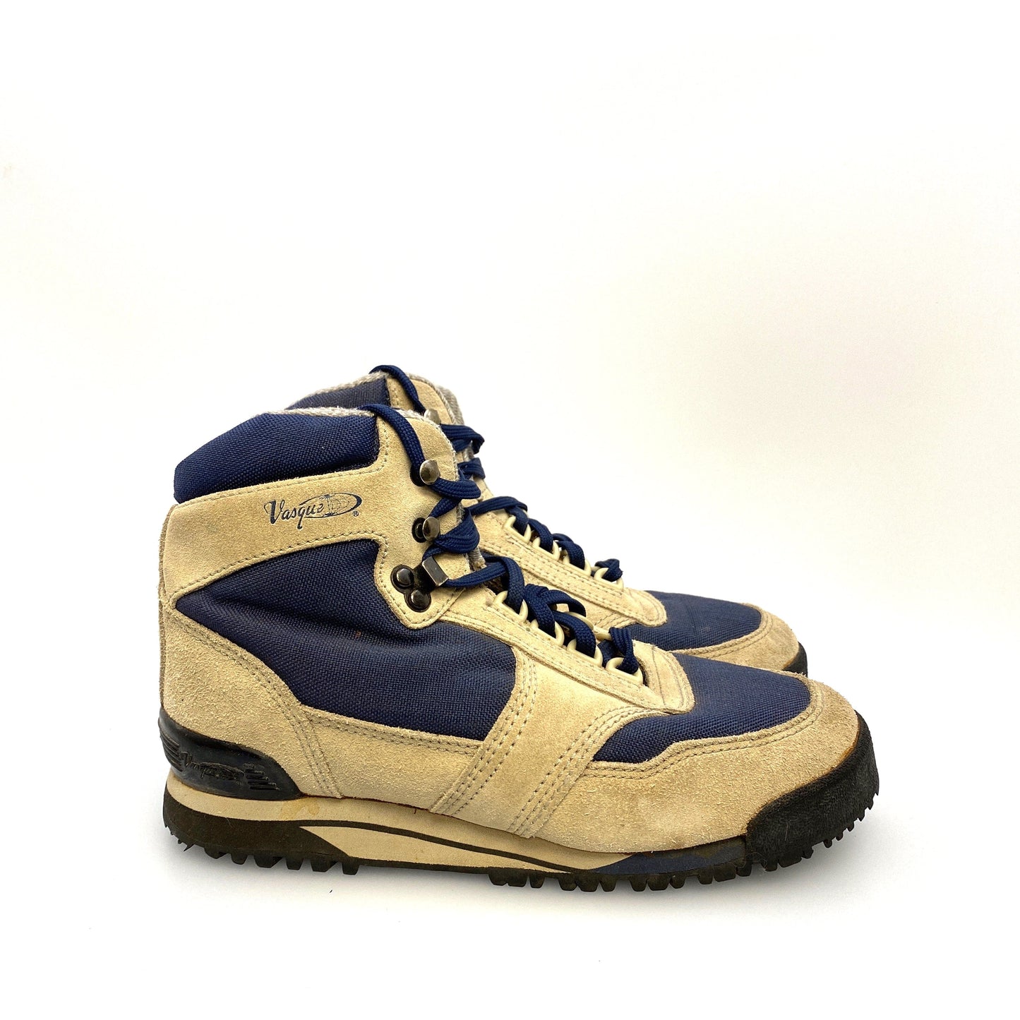 Vasque Womens Size 7½ Beige Blue Hiking Boots Lace-Up