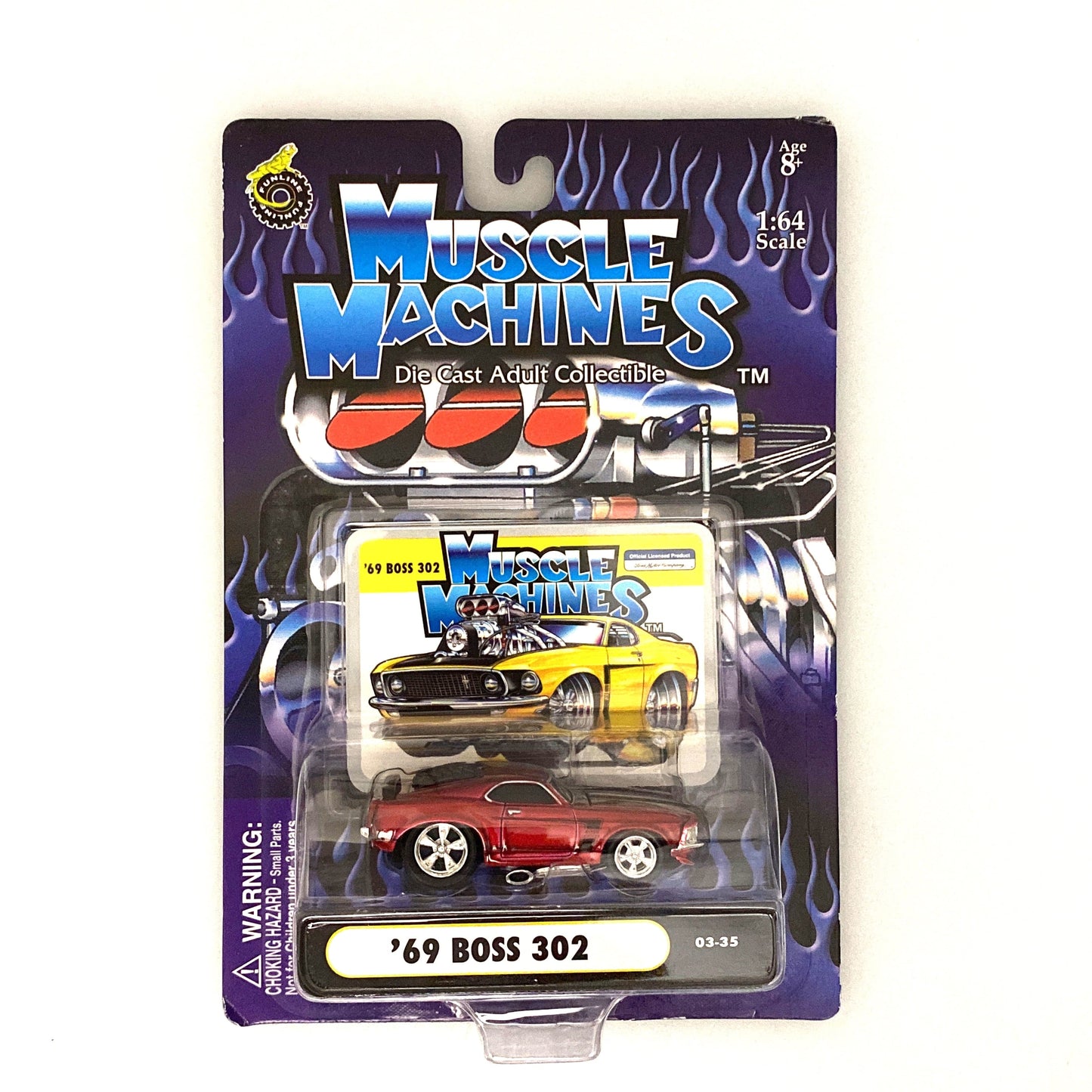 Muscle Machines Boss 302 Diecast Car – Vintage-Inspired Collectible for Car Enthusiasts – Red 1:64 Scale Model