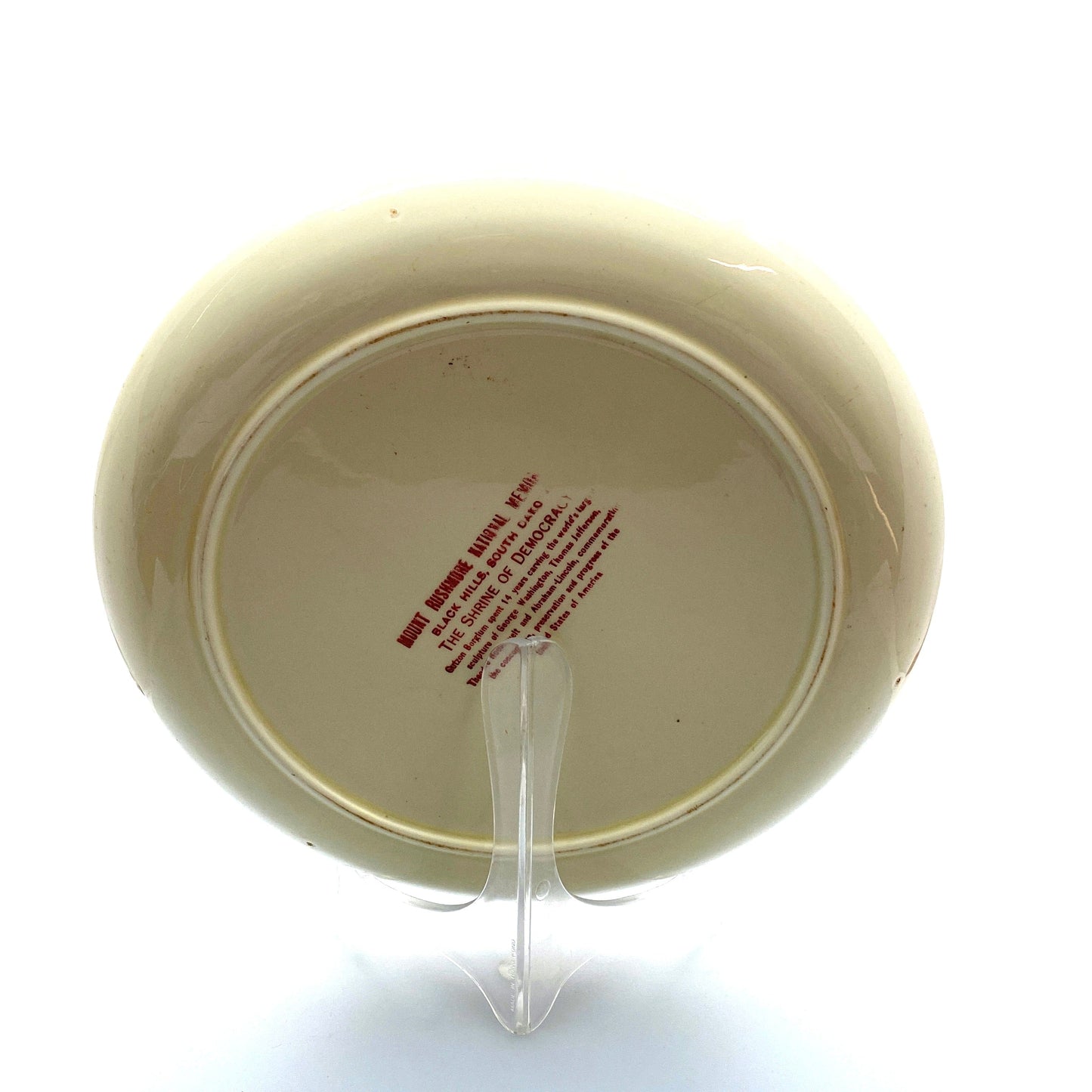 Vintage State Souvenir Plate “Mt. Rushmore National Memorial” Collectible, White - 10.25”