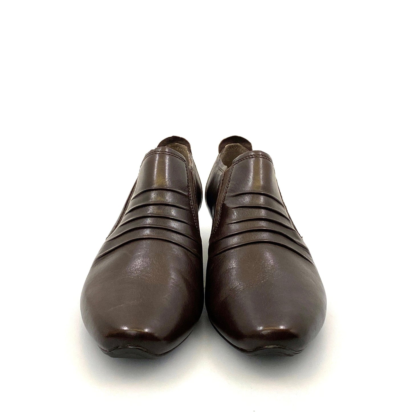 Josef Seibel Womens Brown Leather Booties | Size 37 (US 6.5-7) | Low Heel | EUC