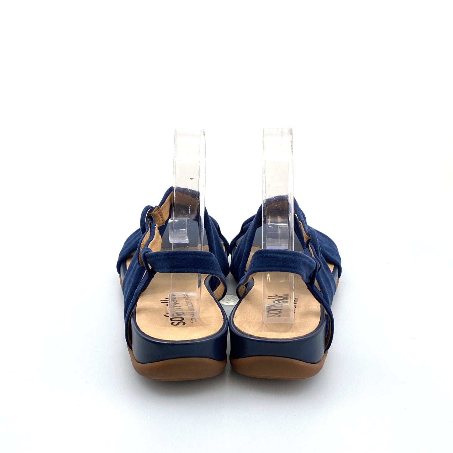 Softwalk Tieli Womens Size 8W Navy Blue Strappy Buckle Sandals Shoes